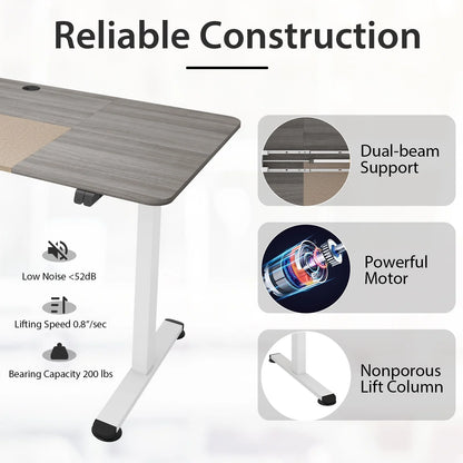 Height Adjustable Home Office Computer Desk with Headphone Hook