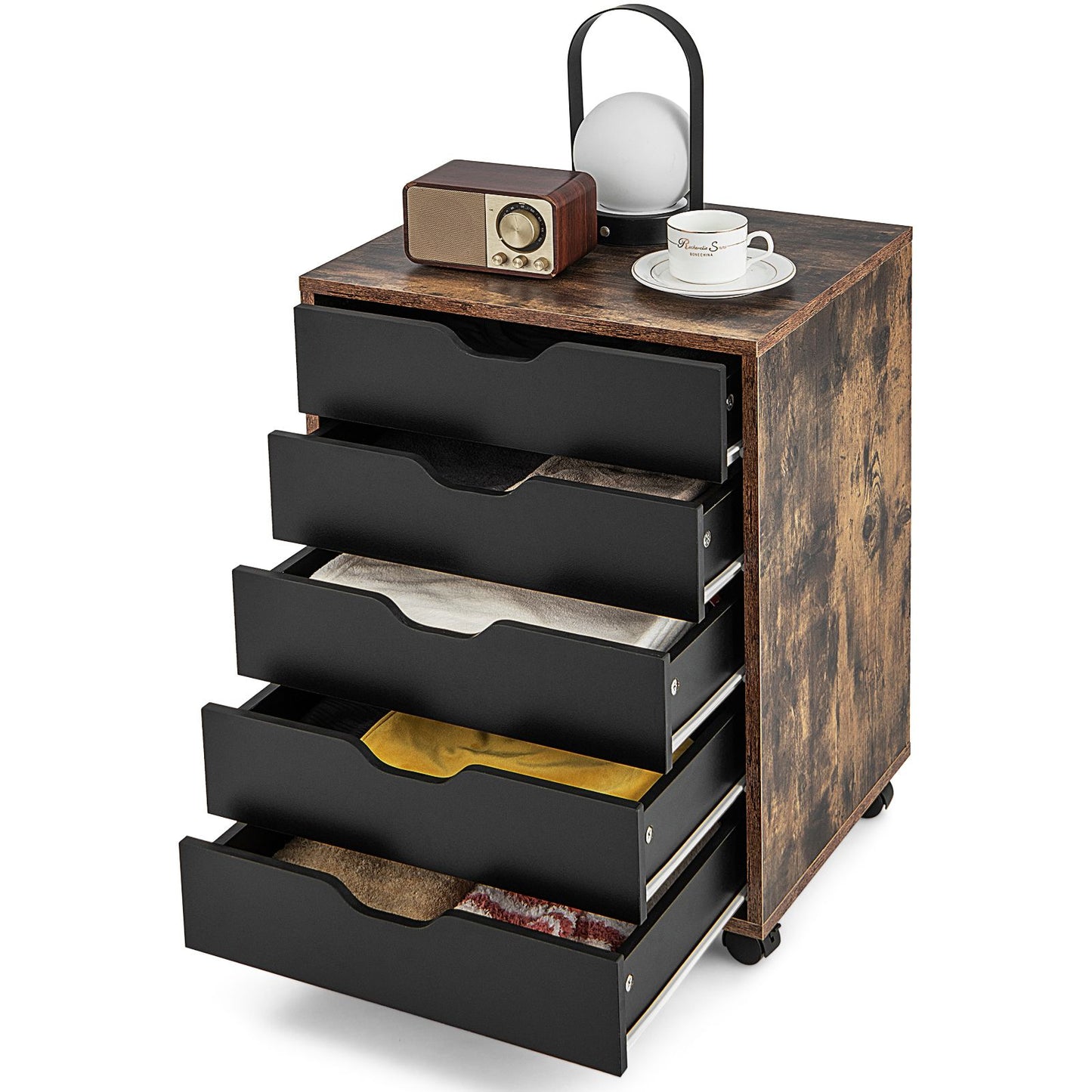 5 Drawer Chest with Wheels for Home and Office
