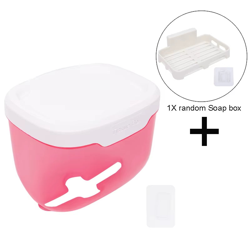 Punch-Free Toilet Paper Box Tissue Box Waterproof Mobile Phone Storage Toilet Paper Storage Rack Tissue Bathroom Supplies