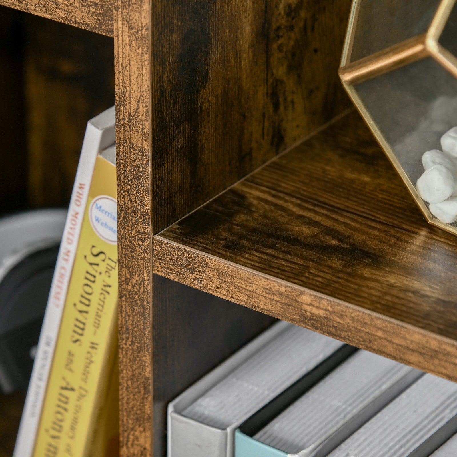 Bookcase Modern Bookshelf Cabinet for Home Office Rustic Brown