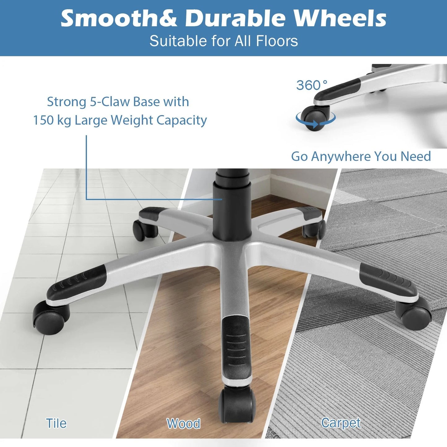 Executive Office Chair with Adjustable Height for Home Office Meeting Room