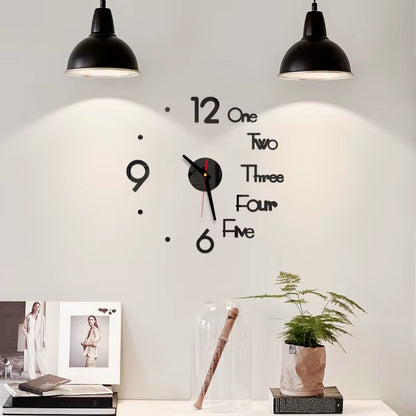 1Set DIY Digital Wall Clock 3D Mirror Surface Sticker Silent Clock Home Office Decor Wall Clock for Bedroom Office