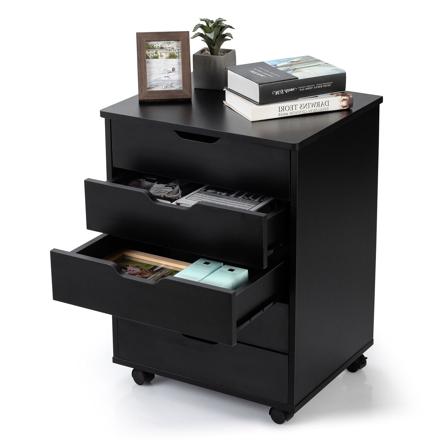 5 Drawer Chest with Wheels for Home and Office